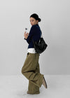 Nucat High Neck Two-way Ribbed Knit Zip-up