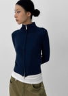 Nucat High Neck Two-way Ribbed Knit Zip-up