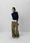 Nucat High Neck Two-way Ribbed Knit Zip-up