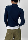 Nucat High Neck Two-way Ribbed Knit Zip-up