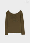 Sowan เสื้อยืดแขนยาวเปิดไหล่โปร่งใส