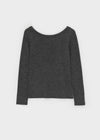 Sowan เสื้อยืดแขนยาวเปิดไหล่โปร่งใส