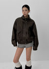 [MADE] Pinterre Leather Dumble Blouson Jumper