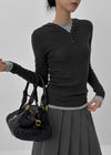 Liene Button Ribbed Hooded Knit