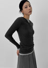 Liene Button Ribbed Hooded Knit
