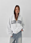Luding Embroidery Overfit Two-way Hooded Zip-up