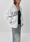 Luding Embroidery Overfit Two-way Hooded Zip-up