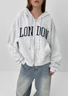 Luding Embroidery Overfit Two-way Hooded Zip-up