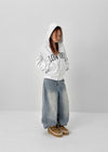 Luding Embroidery Overfit Two-way Hooded Zip-up