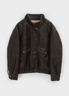 [MADE] Pinterre Leather Dumble Blouson Jumper
