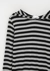 Diyan Stripe Long Hooded Long Sleeve T-shirt