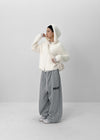 [MADE] Fochon Fur Hooded Knit Cardigan