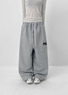 (UNISEX) Ekat Printed Fleece Wide Banding Pants