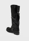 Herun Slouchy Buckle Leather Long Boots