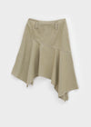 Moric Washed Uneven Midi Skirt (belt Set)