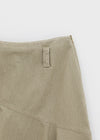 Moric Washed Uneven Midi Skirt (belt Set)