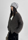 Fuzzy Acrylic Cardigan