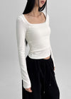 [MADE] Shrinny Square Neck Long Sleeve T-shirt
