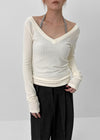 [MADE] Flora V-neck long-sleeved T-shirt