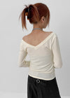 [MADE] Flora V-neck long-sleeved T-shirt