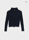 Nucat High Neck Two-way Ribbed Knit Zip-up