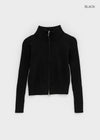 Nucat High Neck Two-way Ribbed Knit Zip-up