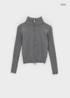 Nucat High Neck Two-way Ribbed Knit Zip-up