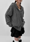 [MADE] Rietta Cable Knit Hooded Cardigan