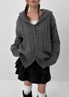 [MADE] Rietta Cable Knit Hooded Cardigan