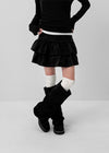 Weril Suede Cancan Mini Skirt