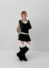 Weril Suede Cancan Mini Skirt