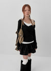 Weril Suede Cancan Mini Skirt