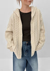 [MADE] Rietta Cable Knit Hooded Cardigan