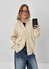 [MADE] Rietta Cable Knit Hooded Cardigan