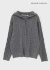 [MADE] Rietta Cable Knit Hooded Cardigan