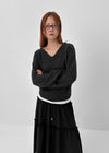 [MADE] Stenne Loose Fit V-neck Knit (Wool 50%)