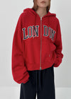 Luding Embroidery Overfit Two-way Hooded Zip-up