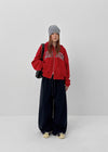 Luding Embroidery Overfit Two-way Hooded Zip-up