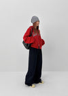Luding Embroidery Overfit Two-way Hooded Zip-up