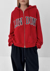 Luding Embroidery Overfit Two-way Hooded Zip-up
