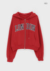 Luding Embroidery Overfit Two-way Hooded Zip-up