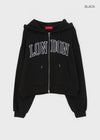 Luding Embroidery Overfit Two-way Hooded Zip-up
