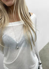 Yeldic Silver Bold Pendant Drop Necklace