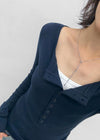 Marodi Silver Ball Drop Necklace