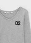 [MADE] Kiriki Printed V-neck Long Sleeve T-shirt