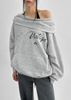 Lubton Cowl Neck Lettering Hoodie