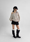 Camron V-neck Ribbed Loose-fit Knit