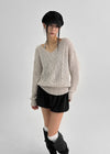 Camron V-neck Ribbed Loose-fit Knit
