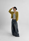 CanSean Washed Cut Wide Denim Pants