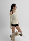 [MADE] Berua Two-way Off-shoulder Long-sleeve T-shirt (Set Available)